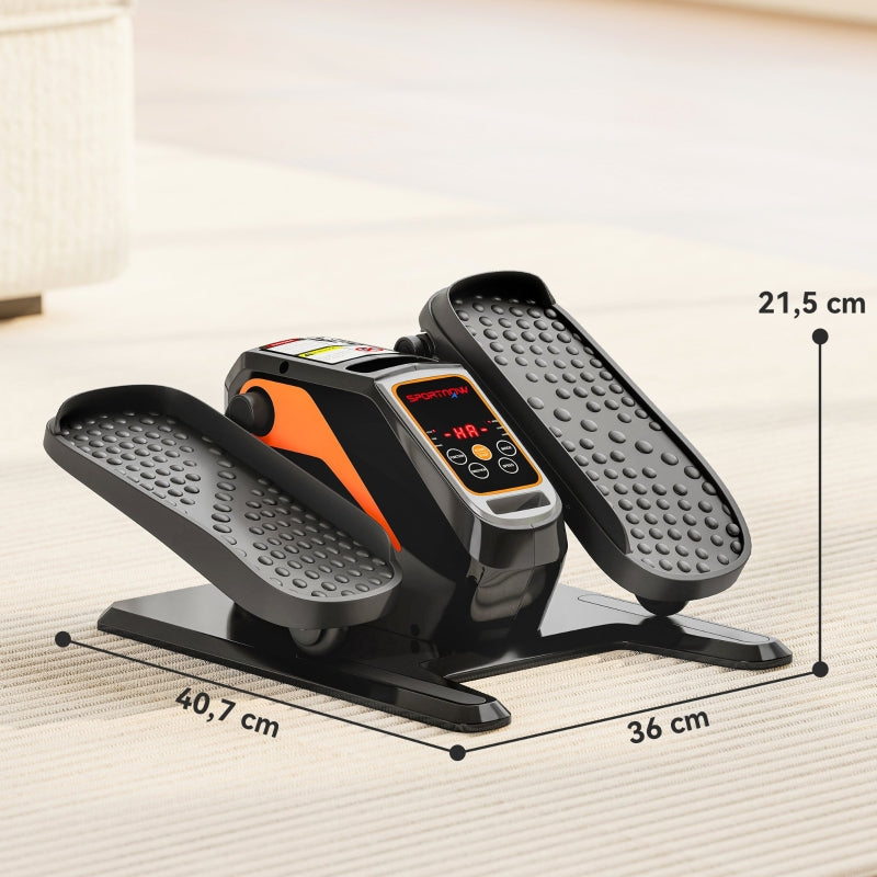 Electric Elliptical Trainer with 12 Adjustable Speeds, Remote Control and LED Monitor, Black