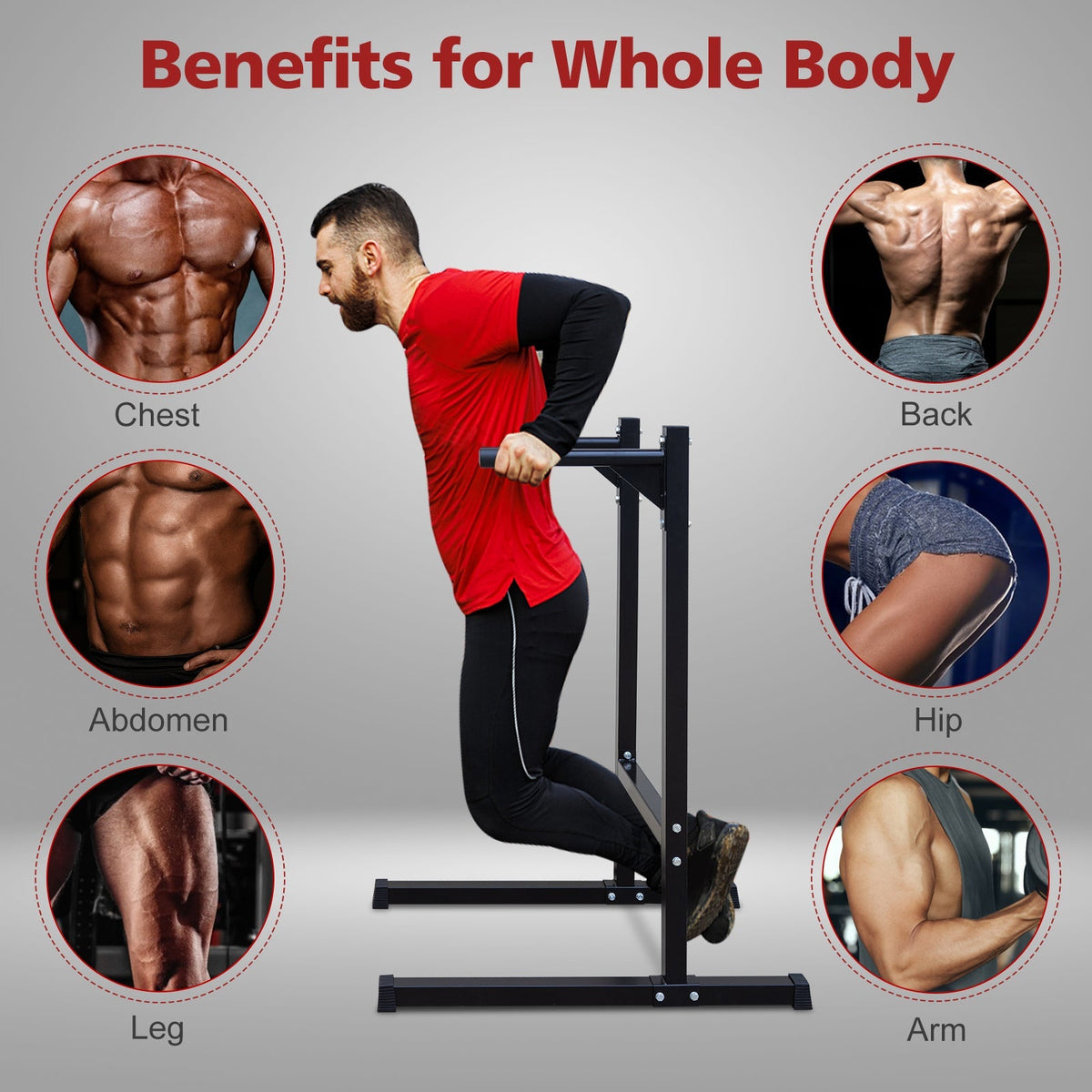 Dip Bar Station Heavy Duty Multi-function Push Up Bar for Home Gym