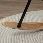 Rocking Chair, Armrests Wooden Base, Light Gray