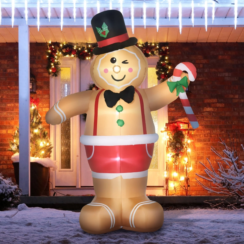 Inflatable Christmas Figure, Gingerbread Man, 2m, Multicolored