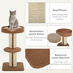Cat Tree, 91 cm Sisal Posts, Platform, Light Brown