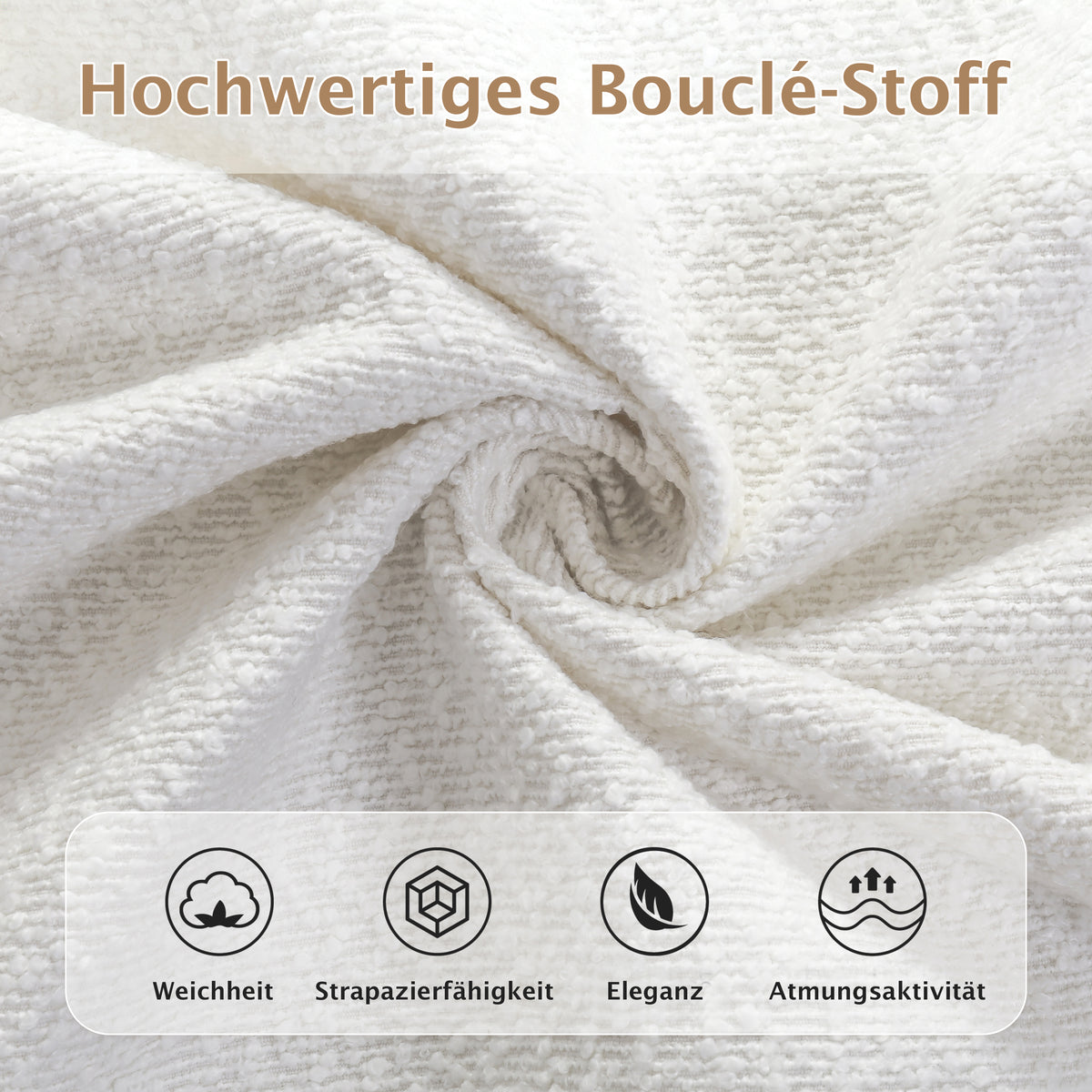 Upholstered Double Bed 180x200cm Hydraulic Storage, Beige Bouclé