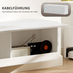 Wall-Mounted TV Cabinet, LED Lighting, Open Shelves, High-Gloss White