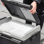 Car Cooler 40L with LED Lighting Compressor and Wheels, Grey and Black
