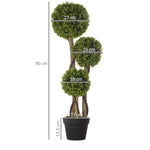 Artificial Boxwood Tree 90 cm UV Protection, Light Green