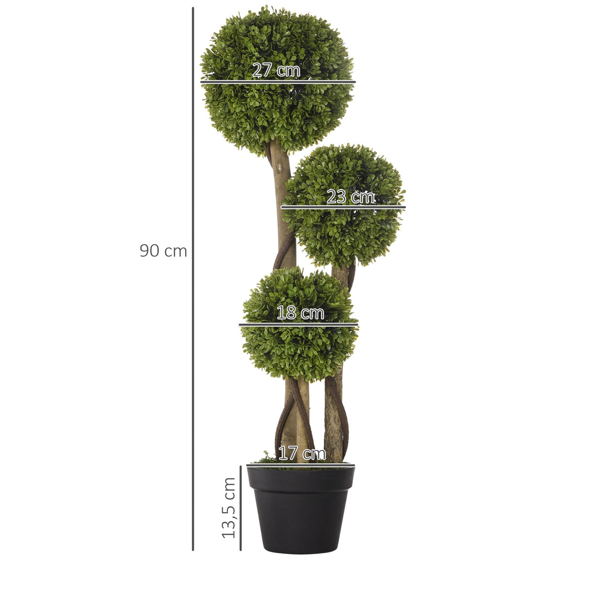 Artificial Boxwood Tree 90 cm UV Protection, Light Green