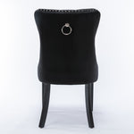 Nikki Collection Tufted Velvet Upholstered Dining Chair 2-Pc Set - Black