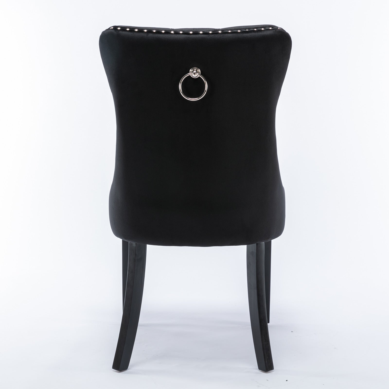 Nikki Collection Tufted Velvet Upholstered Dining Chair 2-Pc Set - Black