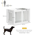 Dog Cage, Pet Cage, Medium Dogs, 80 x 50 x 56.5 cm, White