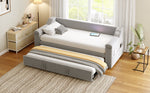 Sofa Bed, Bluetooth Stereo, Storage, Slatted Frame, Light Grey Velvet