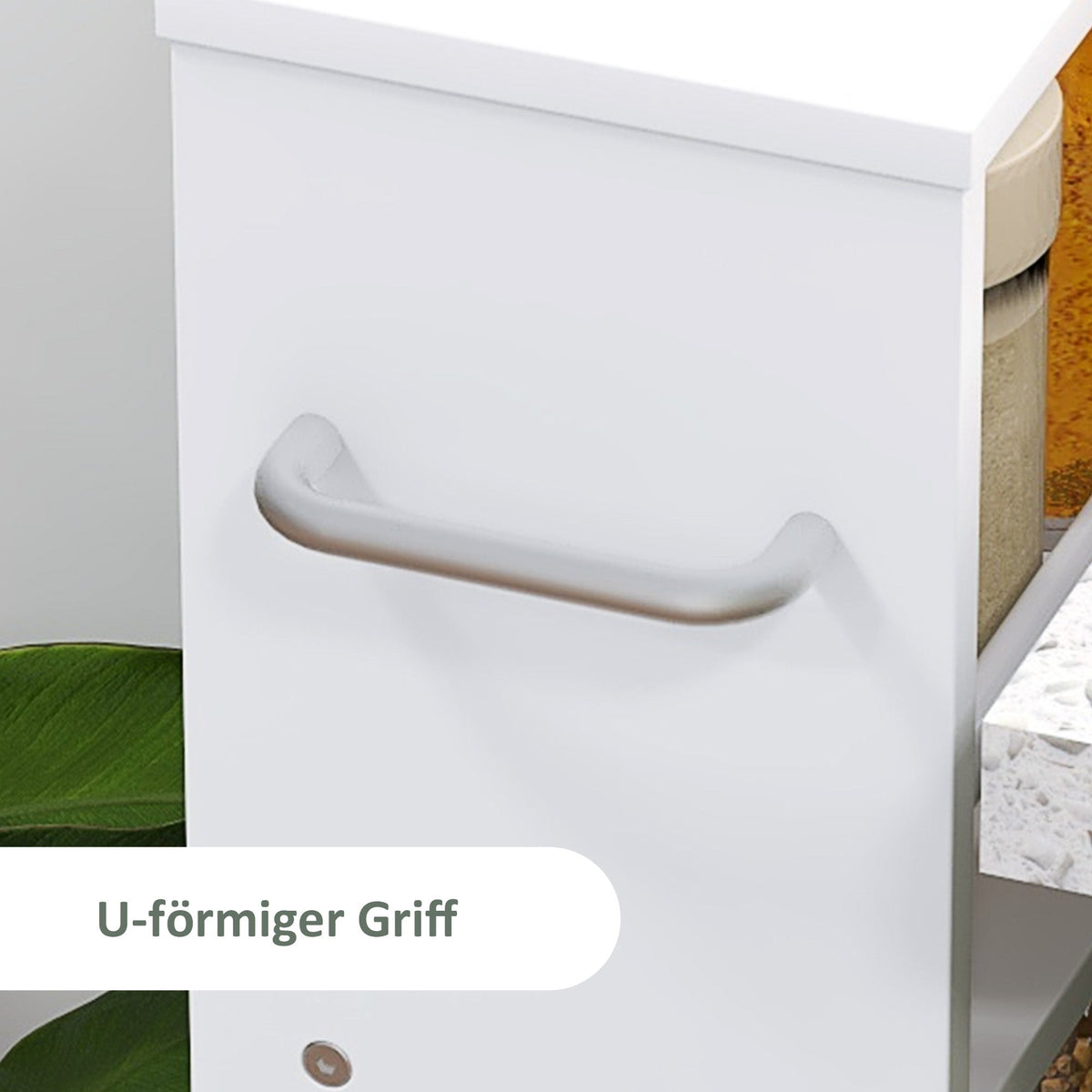 Rolling Trolley 4-Shelf Narrow Serving Storage 45x15x91cm White