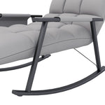 Rocking Chair/Relaxing Armchair Footrest Adjustable Backrest Side Pocket, Microfiber Grey