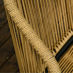 3-piece Rattan Garden Furniture Set with 2 Chairs & Side Table, Steel, Green