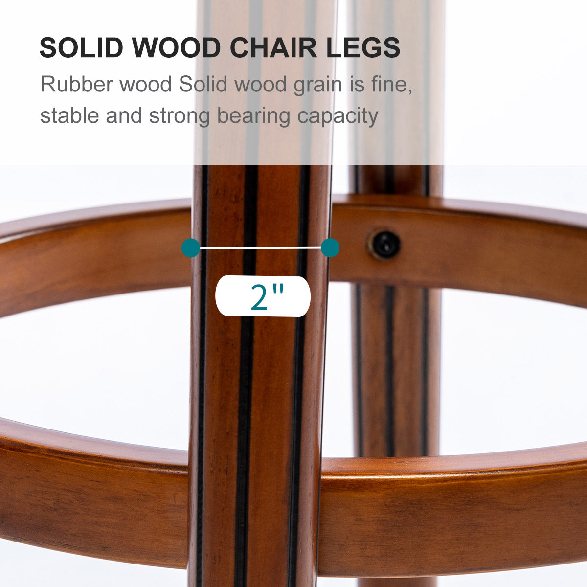 Bar Stools 360° Swivel with Backs Bar Counter Height - Cow Top Leather Wooden