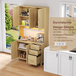 Kitchen Sideboard Buffet 183cm LED Charging Station 3 Drawers Gold Handles