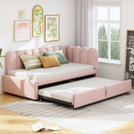 L-Shaped Sleeper Sofa Bed - 2-in-1 Space-Saving, Pink Velvet