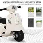 VESPA Electric Motorcycle for Kids, LED Light & Sound, PP Plastic & Metal, White