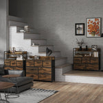 Chest of Drawers, 7 Fabric Drawers, Anti-Tip, Brown MDF