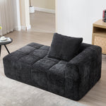 Chaise Longue Sofa, Soft Cushions Side Pockets, Black