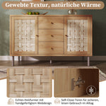 Country-style Chest of Drawers, 120x40x75 cm with 2 Doors and 3 Drawers, Oak-colored