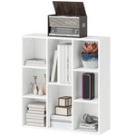 Bookcase, 8-Tier Standing Storage Shelf, White