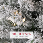 Christmas Tree 180 cm, LED Lights, Metal Base, Green