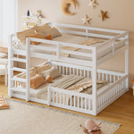 Bunk Bed 160x200 cm with Safety Guard Railings, White
