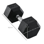 Hexagon Dumbbells 17.5kg Strength Training Black