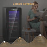 Wine Cooler, 18 Bottles, 50L, Glass Door, Stainless Steel