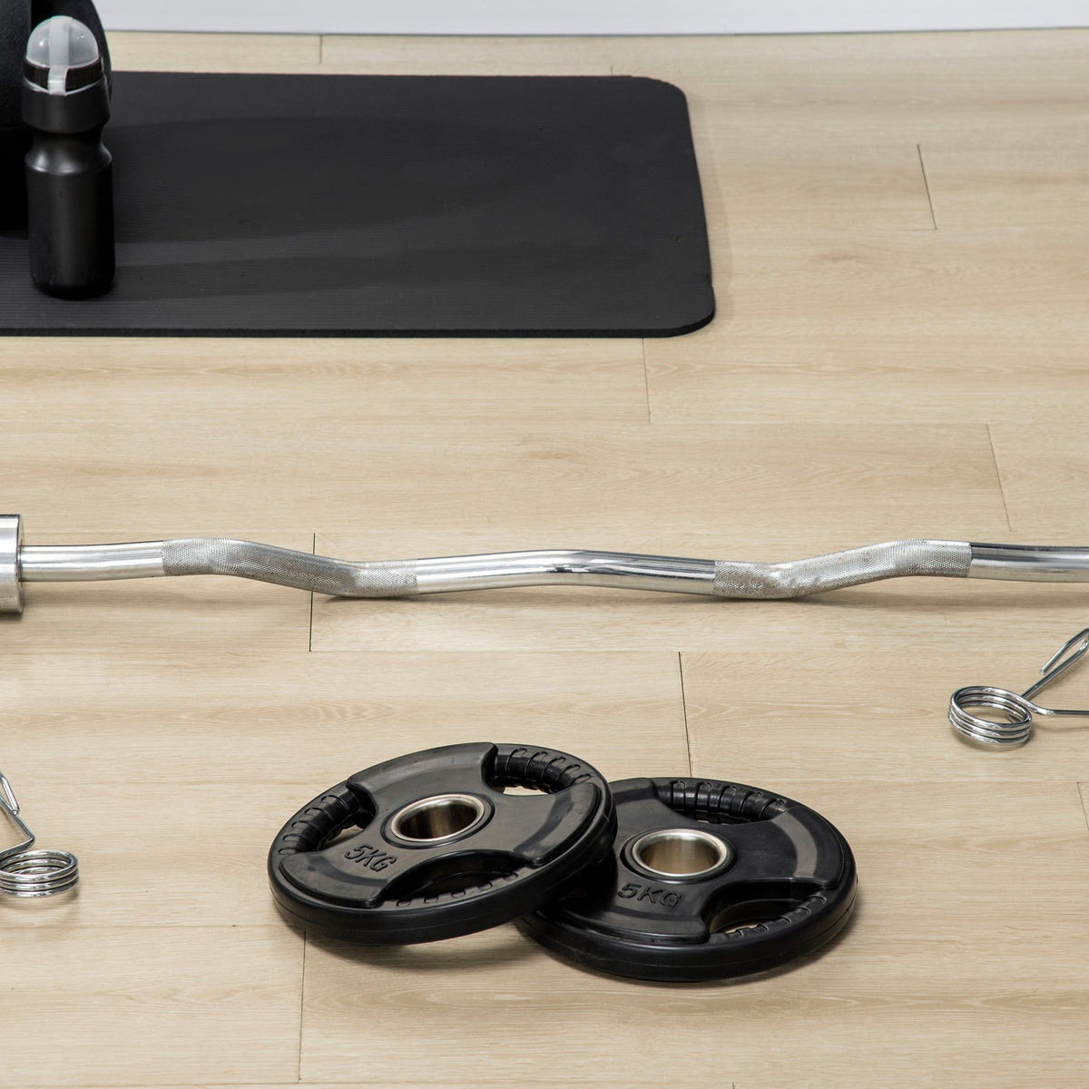 Weight Plates Tri-Grip 2x5KG, floor-friendly, three handles, Rubberized