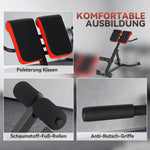 Training Chair Fitness Bench Weight Bench, Adjustable Handles, Steel Red+Black