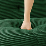 Cordelia Armless Sofa with Pillow Corduroy Green