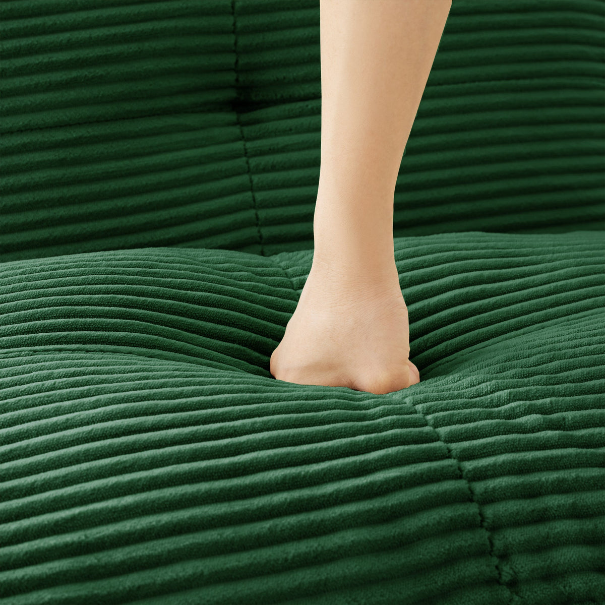 Cordelia Armless Sofa with Pillow Corduroy Green