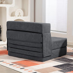 3-in-1 Sleeper Chair Sofa Bed Recliner, Dark Grey Flannel