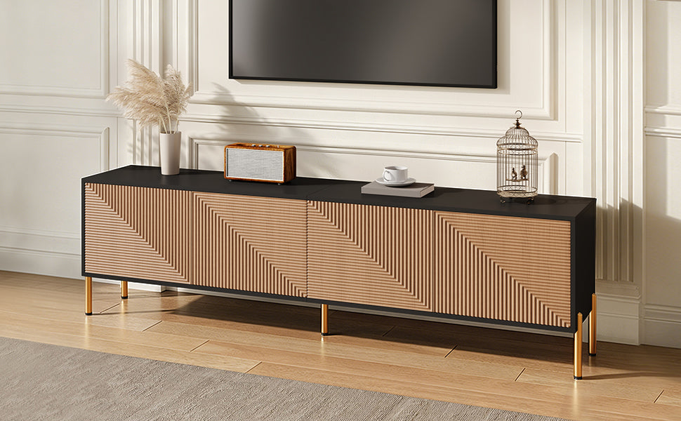 TV Cabinet Modern Low 179cm Color-Block Design