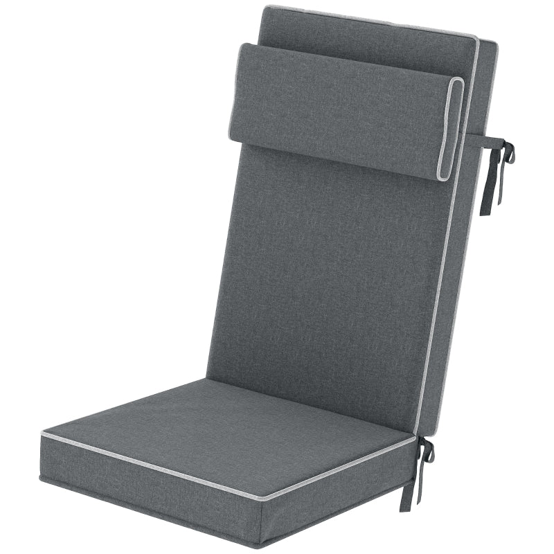 Seat Cushion, Water-Repellent, Headrest, Dark Grey