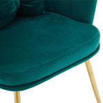 Chairs, Set of 6 Modern Velvet Upholstered with Petal Back, Gold Legs