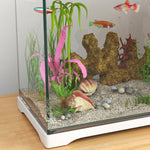 Aquarium, 17L Fish Tank with LED Lighting & Filter System, White
