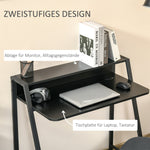 Computer Desk with Storage, Cable Management, Metal Black