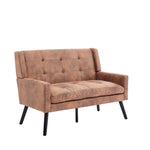 2-Seater Linen Bench with Button Tufting and Solid Wood Legs, Premium Linen