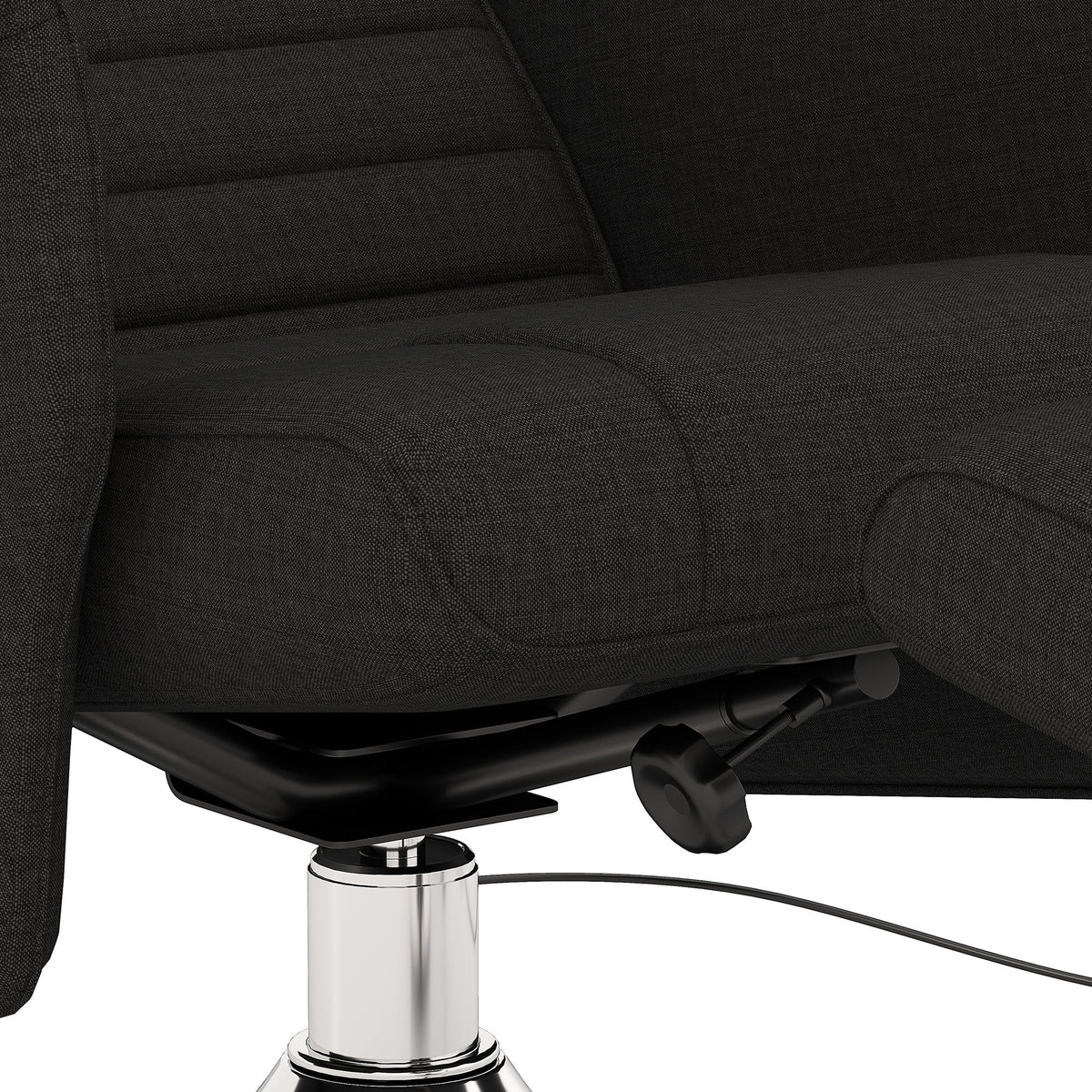 Recliner Chair Swivel Massage 8-Point Vibration Electric with Footstool, Linen Look Steel Black