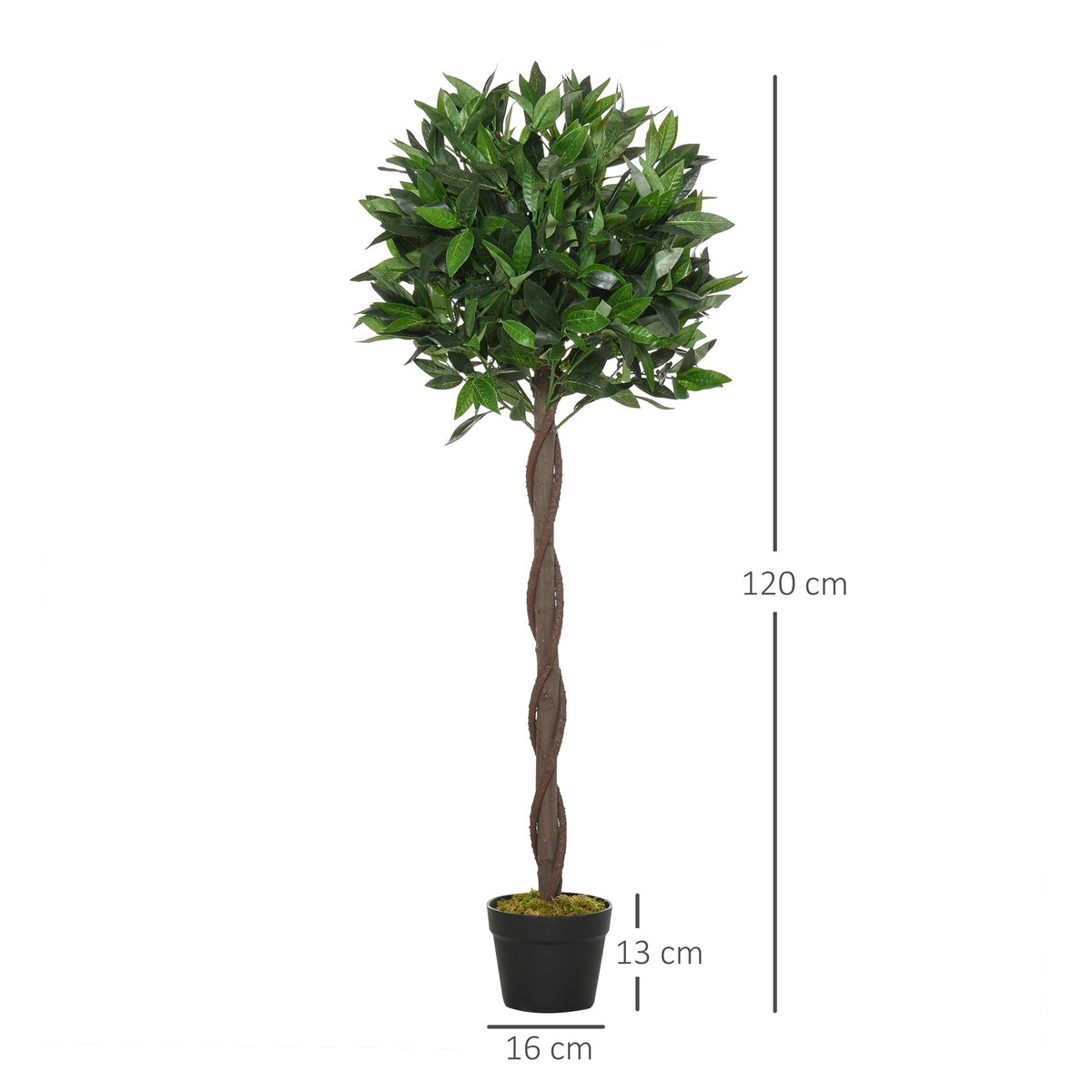 Artificial Bay Trees, 120 cm, Cement Pot, Green