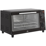 Mini Oven 9L 750W Adjustable Temp 60-Min Timer, Stainless Steel/Black