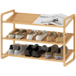 Bamboo Shelf 3-Tier Design 30 kg Load Capacity Wood