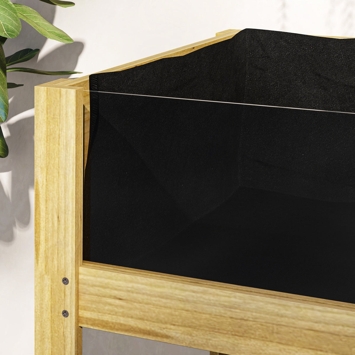 Raised Bed, Acrylic Panels Wood, Natural Wood