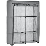 Wardrobe Fabric, Foldable with Zipper, Light Grey