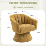 360° Swivel Chair with Ergonomic Cushions and Wraparound Armrests, Mustard Yellow