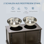Raised Dog Bowls, Storage 2 Bowls Large Dogs, Coffee