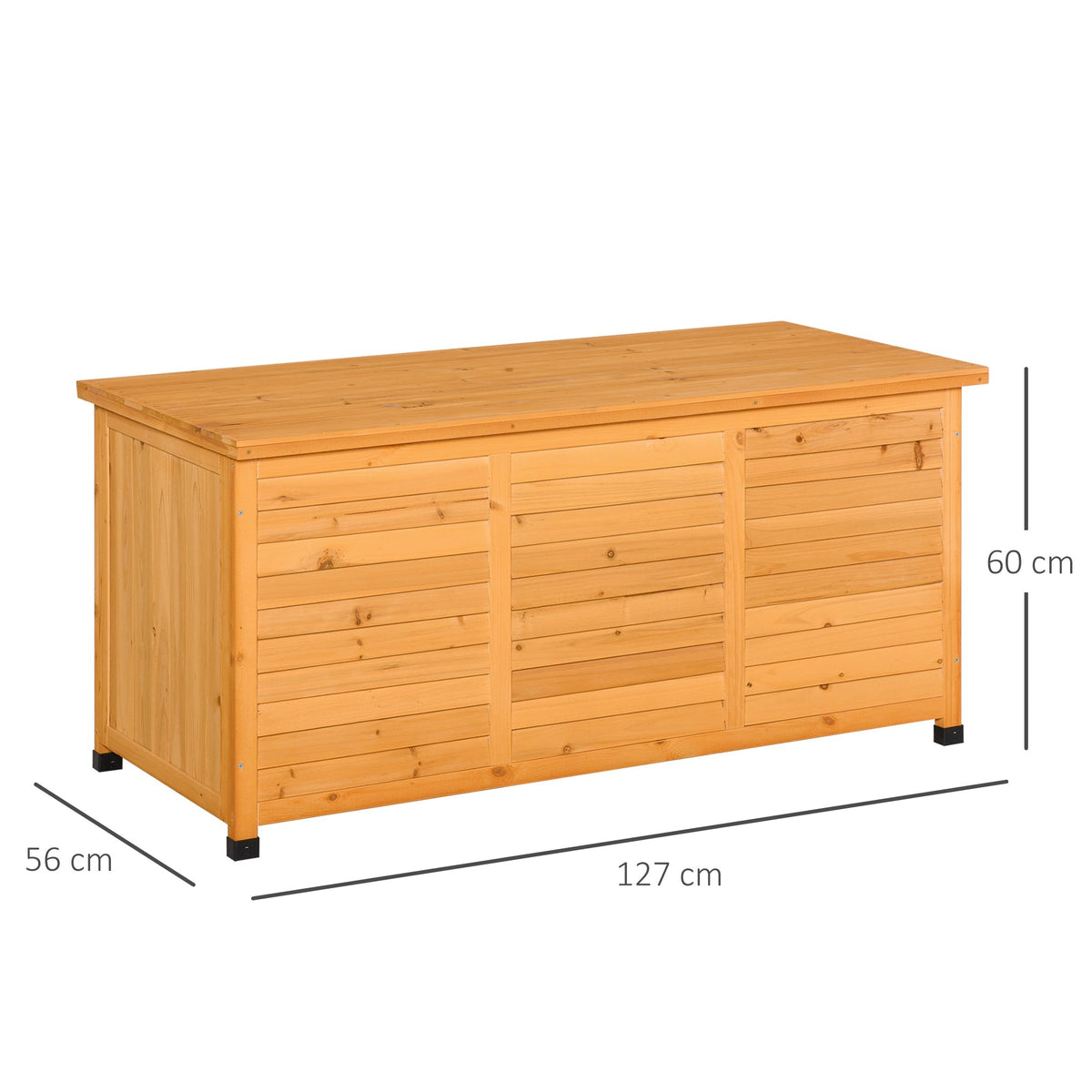 Garden Shed Tool Storage Cabinet Water-Resistant Durable Large Capacity 127x56x60cm Fir Wood Yellow