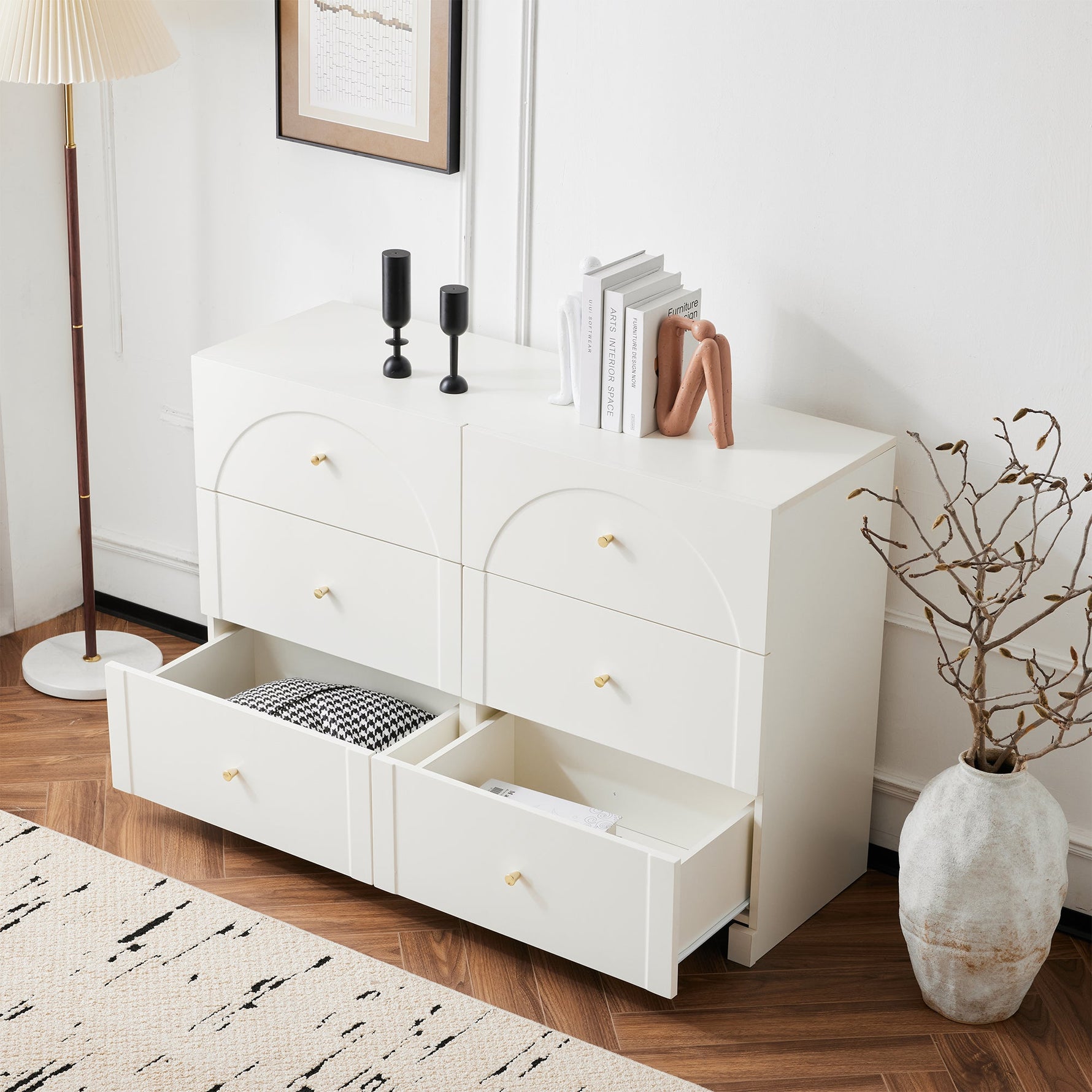 Chest of Drawers with 6 Drawers, White